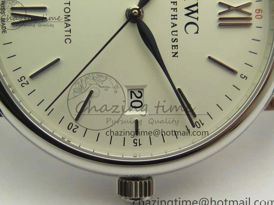 MIROTIME 0105 Supportive Portofino Automatic SS AF 1:1 Best Edition White Dial on Black Croco Leather Strap A 7184